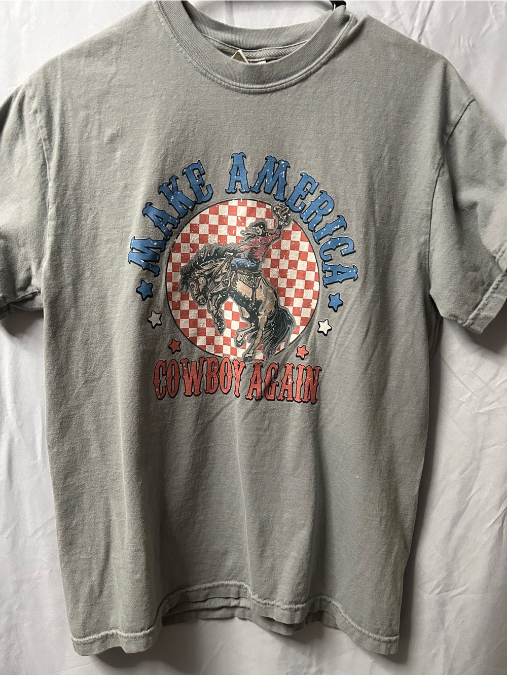 Comfort Colors Gray 'Make America Cowboy Again' Graphic Tee